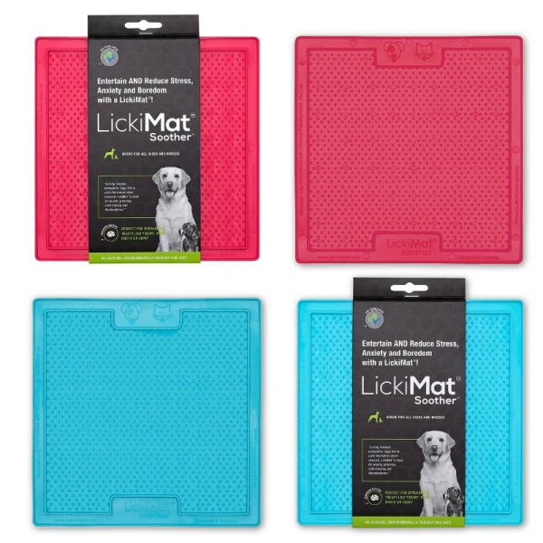 Set LickiMat Soother Slow Feeder Leckmatte für Hunde.