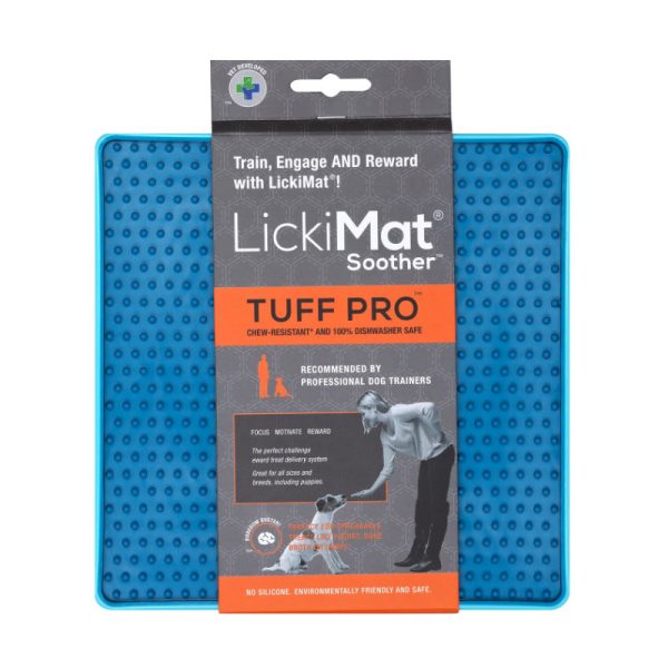 Robuste Türkise LickiMat Soother TUFF Pro Leckmatte für Hunde.